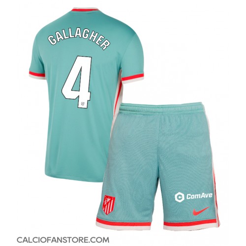 Maglia Calcio Atletico Madrid Conor Gallagher #4 Seconda Divisa Bambino 2024-25 Manica Corta (+ pantaloncini)